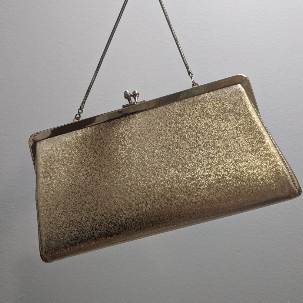 Vintage Clutch Purse - Metallic Gold
